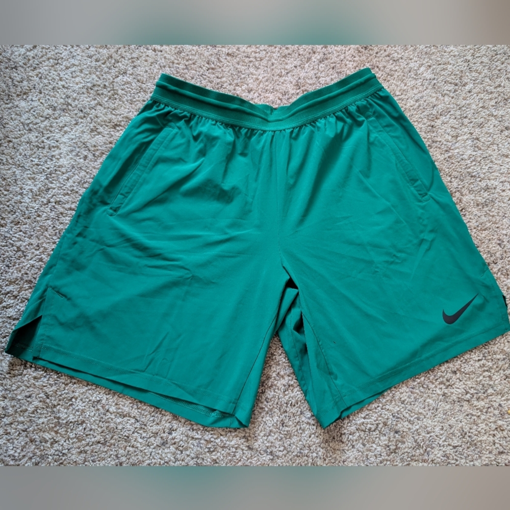 Nike Green Training Shorts with Black Swoosh